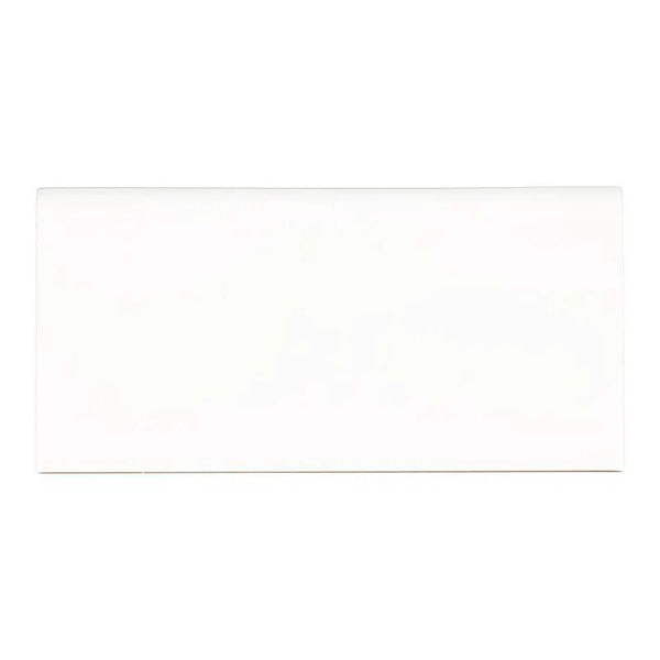 White 2x8 Glossy Bullnose Porcelain Moldings 3x6