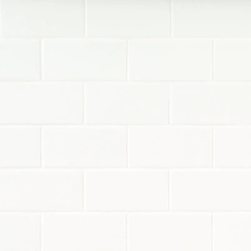 White 2x8 Glossy Porcelain Mosaics 3x6 by MSI Surfaces