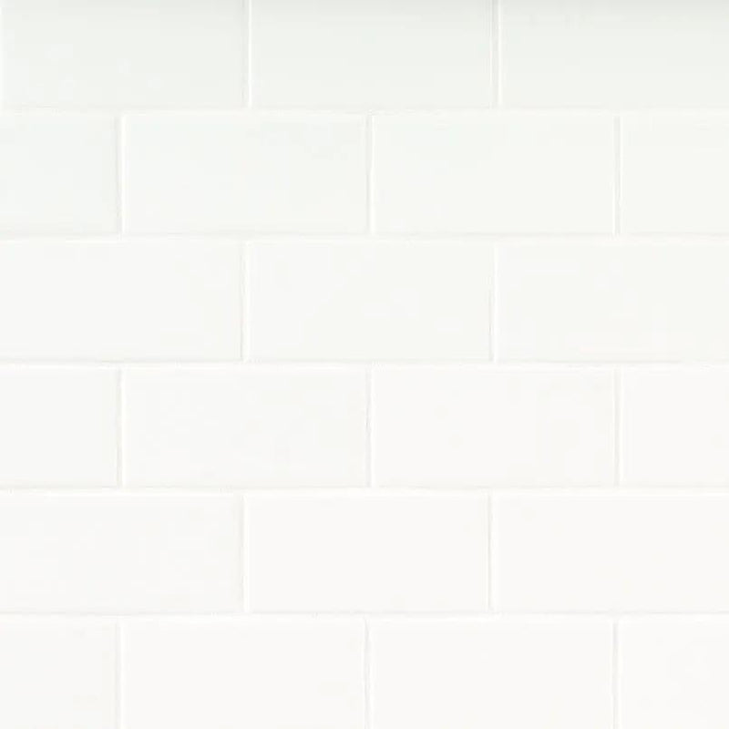 White 2x8 Glossy Porcelain Mosaics 3x6 by MSI Surfaces