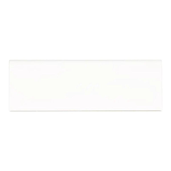 White 2x8 Glossy Bullnose Porcelain Moldings 4x12