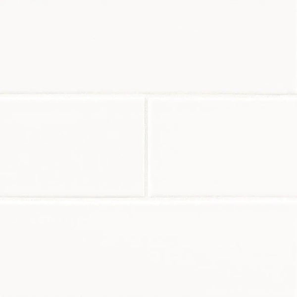 White 2x8 Glossy Porcelain Mosaics 4x12