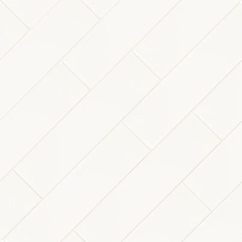 White 2x8 Glossy Bullnose Porcelain Moldings 4x16, photo 2 of 5
