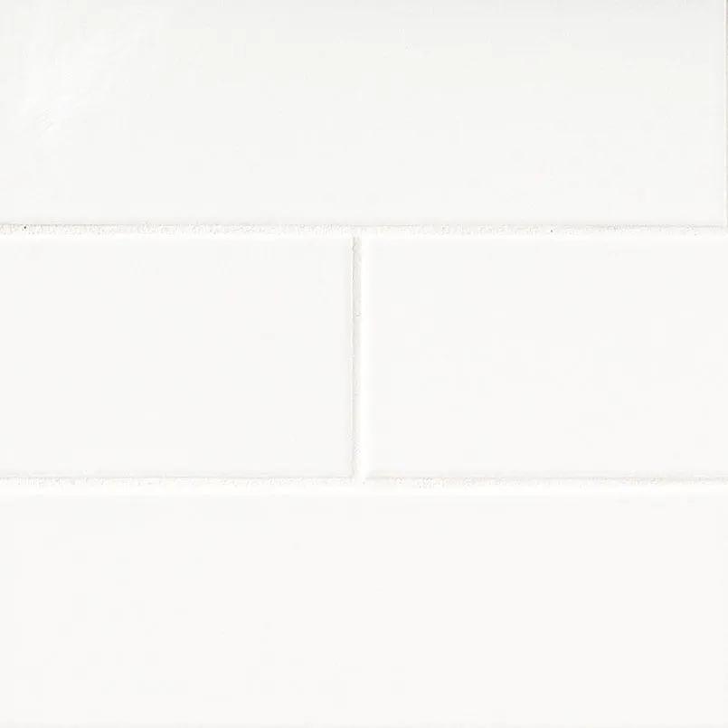 White 2x8 Glossy Porcelain Mosaics 4x16 by MSI Surfaces