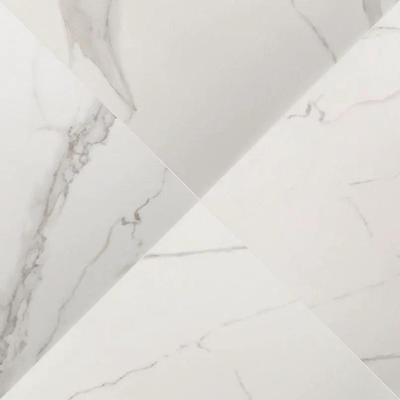 Monza Marbello Matte Marble Look Porcelain Tiles 35x35 angled view