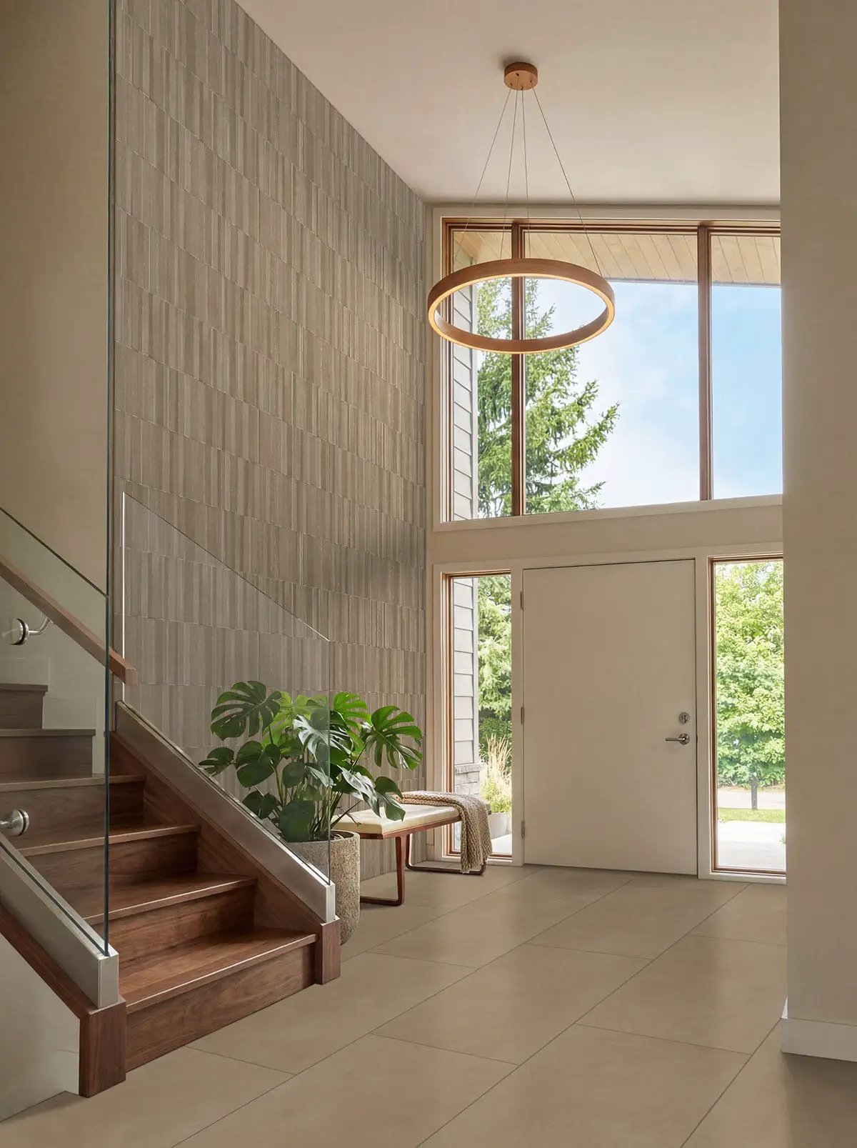 Murcia Clay Matte Porcelain Tiles 24x48 in a finished room