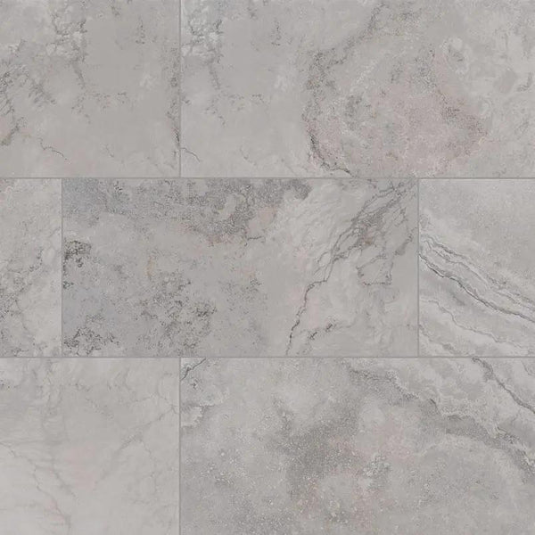 Napa Gray Matte Travertine Look Ceramic Tiles 12x24