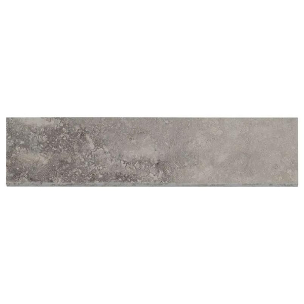 Napa Gray Matte Bullnose Travertine Look Ceramic Moldings 3x24