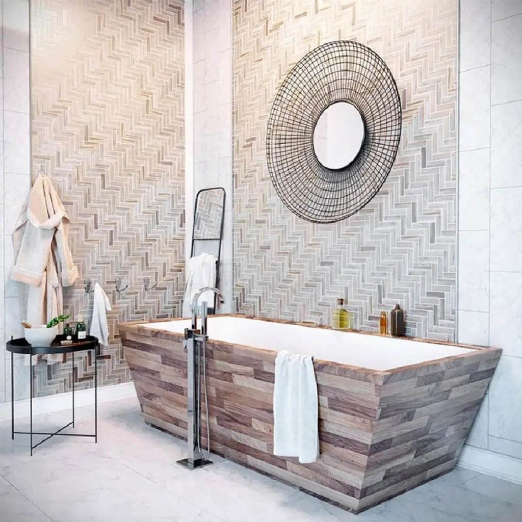 Beige 11x13 Matte Herringbone Recycled Glass Mosaic Tile (10 pack, 9.625 sq ft/case) by Apollo Tile
