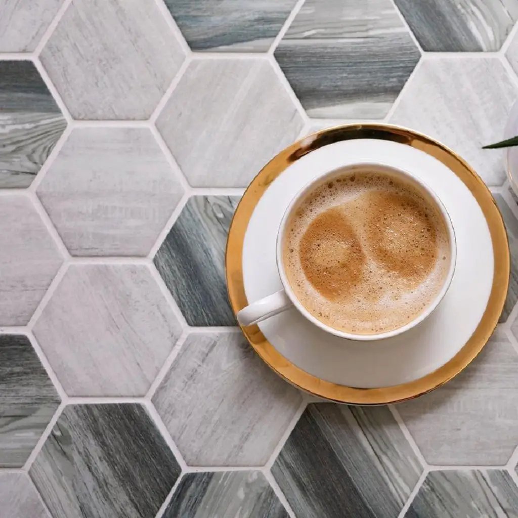 Gray Beige 10x12 Matte Hexagon Recycled Glass Mosaic Tile (10 pack, 8.29 sq ft/case) by Apollo Tile