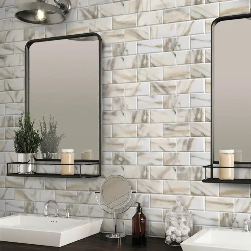 Chiffon White 12x12 Matte Brick Recycled Glass Mosaic Tile (10 pack, 9.18 sq ft/case) by Apollo Tile