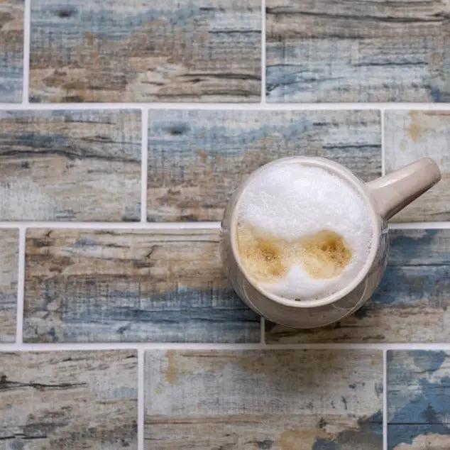 Blue Beige 12x12 Matte Brick Recycled Glass Mosaic Tile (10 pack, 9.18 sq ft/case) by Apollo Tile