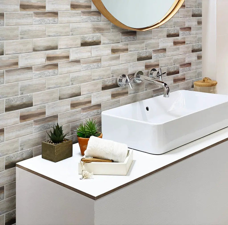 Beige 12x12 Matte Brick Recycled Glass Mosaic Tile (10 pack, 9.18 sq ft/case) by Apollo Tile