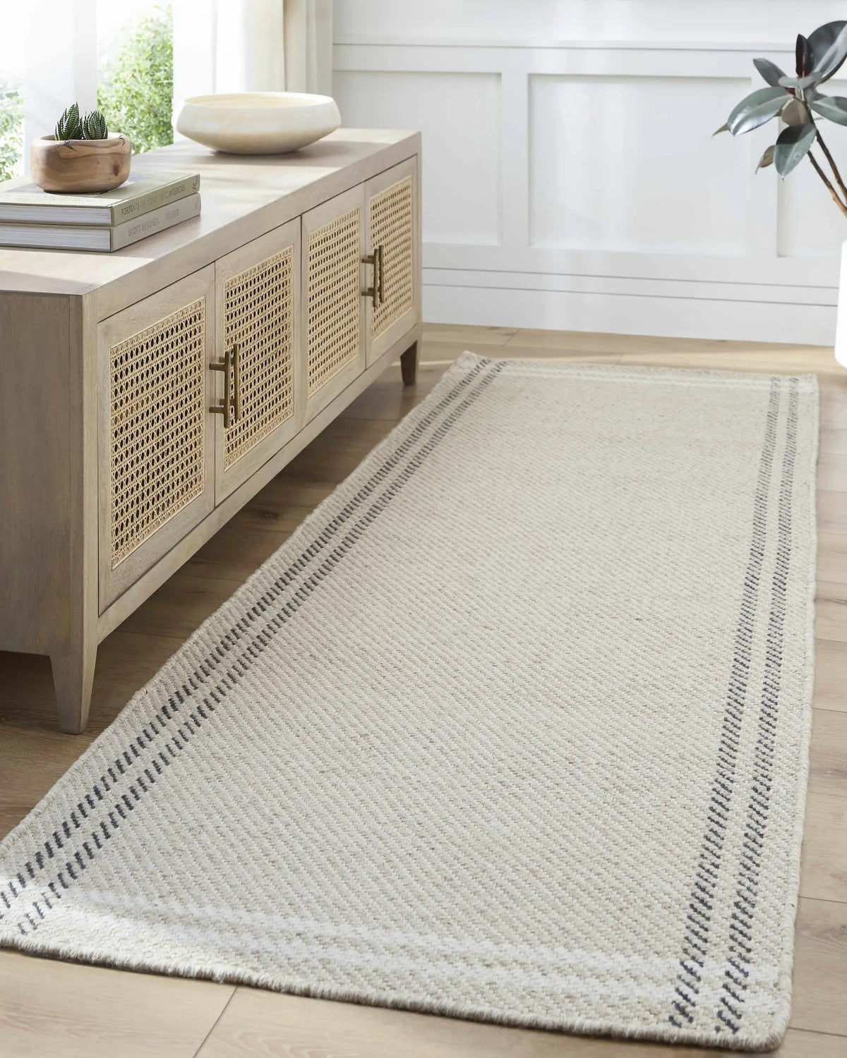 Nimue Light Beige Area Rug, installed in a room 2