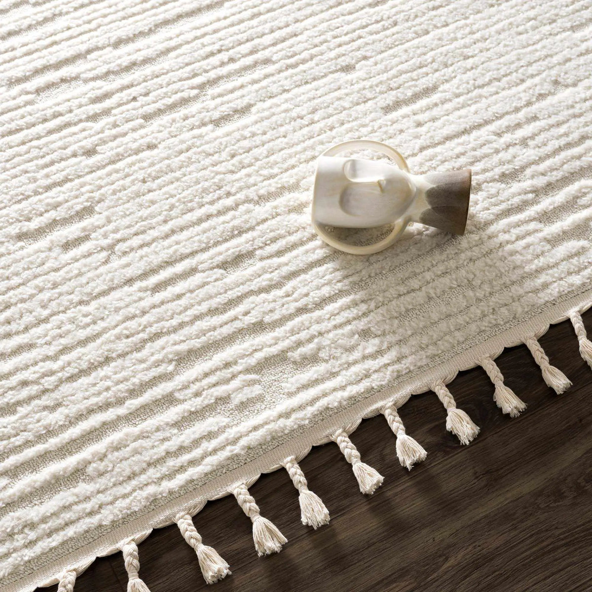 Kulu Textured Area Rug with Tassels, photo 12 of 13
