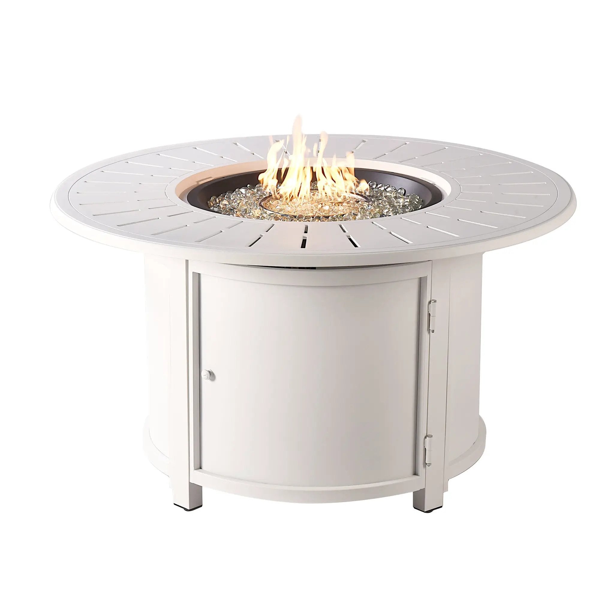 Aluminum 44-in Round Propane Fire Table with Beads, Covers and Lid by Sharicks