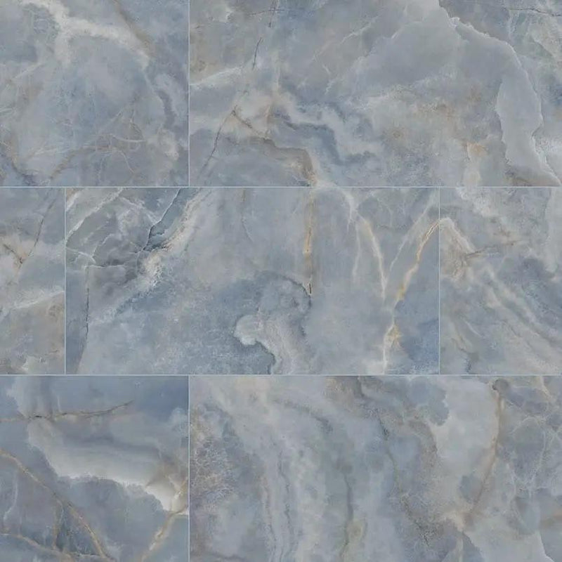 Exotika Oceano Polished Marble Look Porcelain Tiles 24x48 close up
