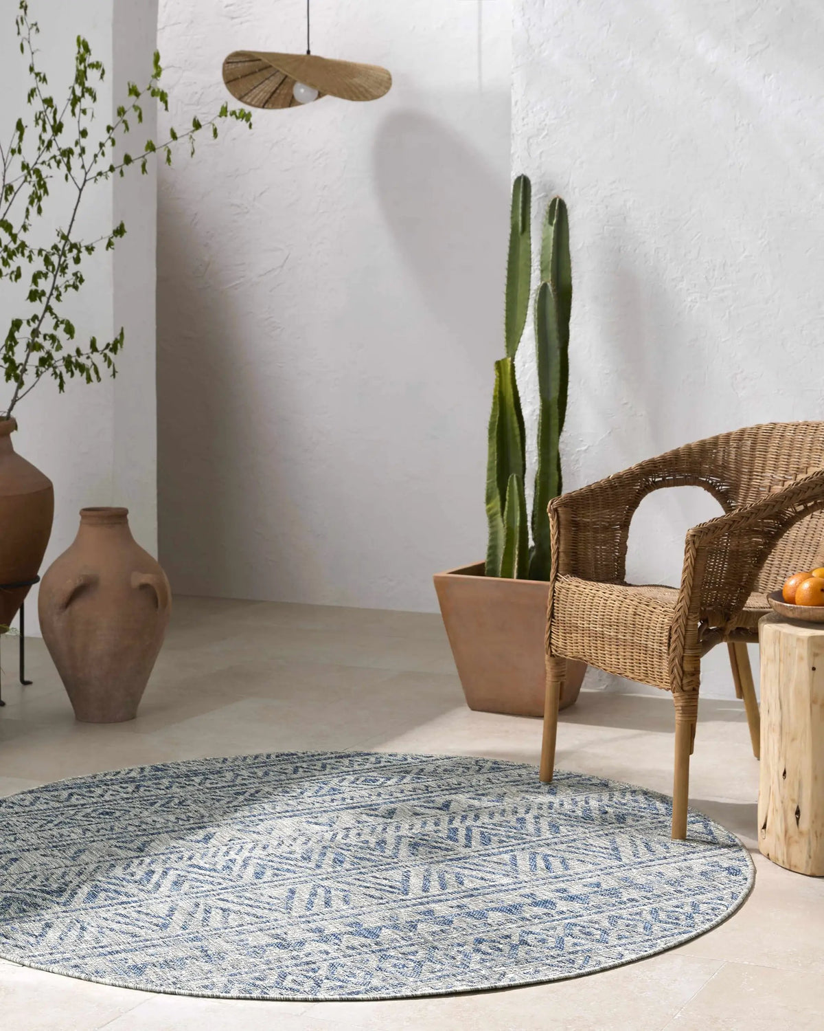 Novato All Over Pattern Performance Outdoor Rug, installed in a room 2