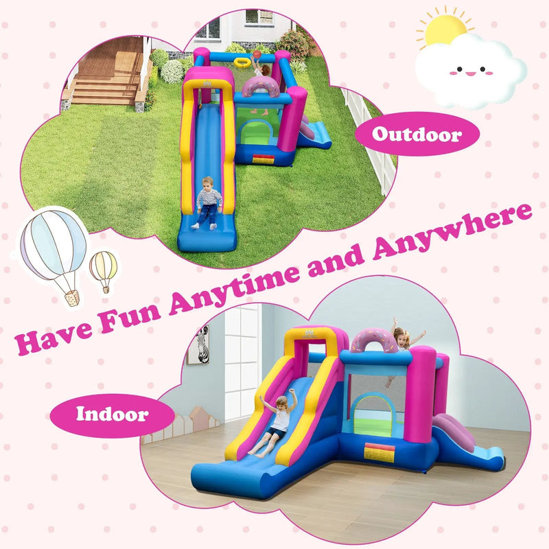 Inflatable Bounce House with Slides and Basketball Hoop (without Blower) by DirectDeals