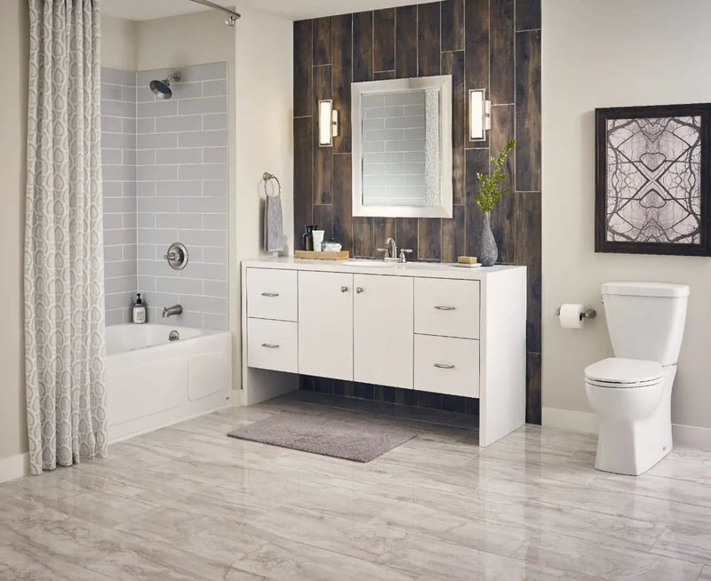 Palmetto Walnut Matte Porcelain Tiles 6x36 in a finished room