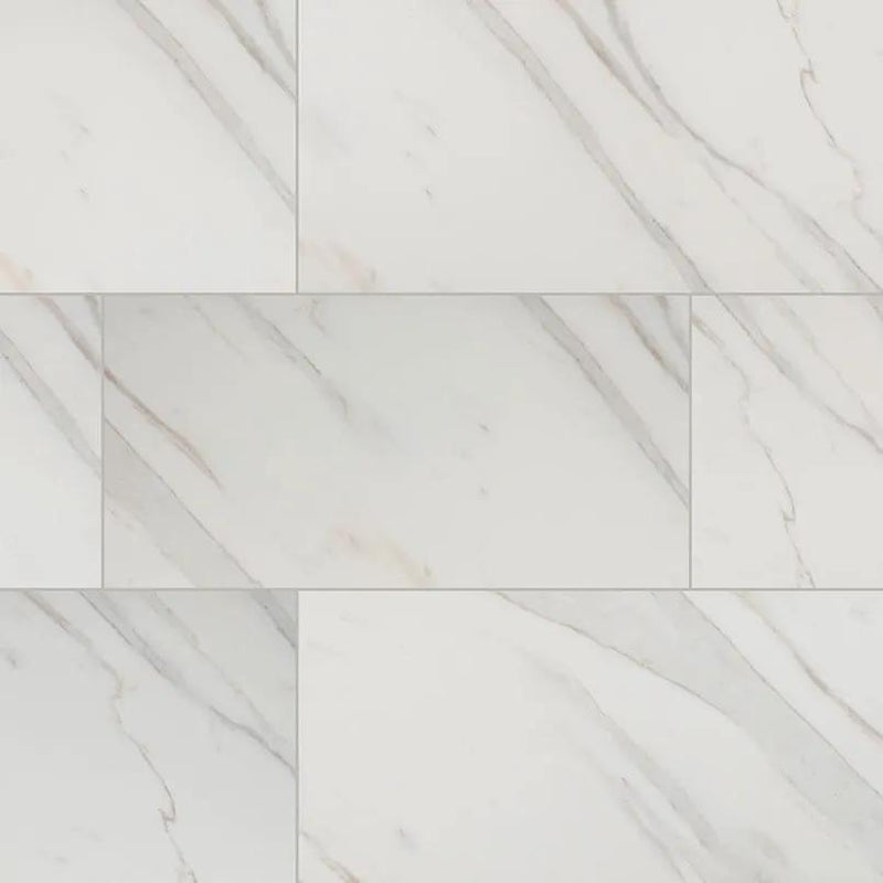 Pietra Calacatta Polished Marble Look Porcelain Tiles 12x24 by MSI Surfaces