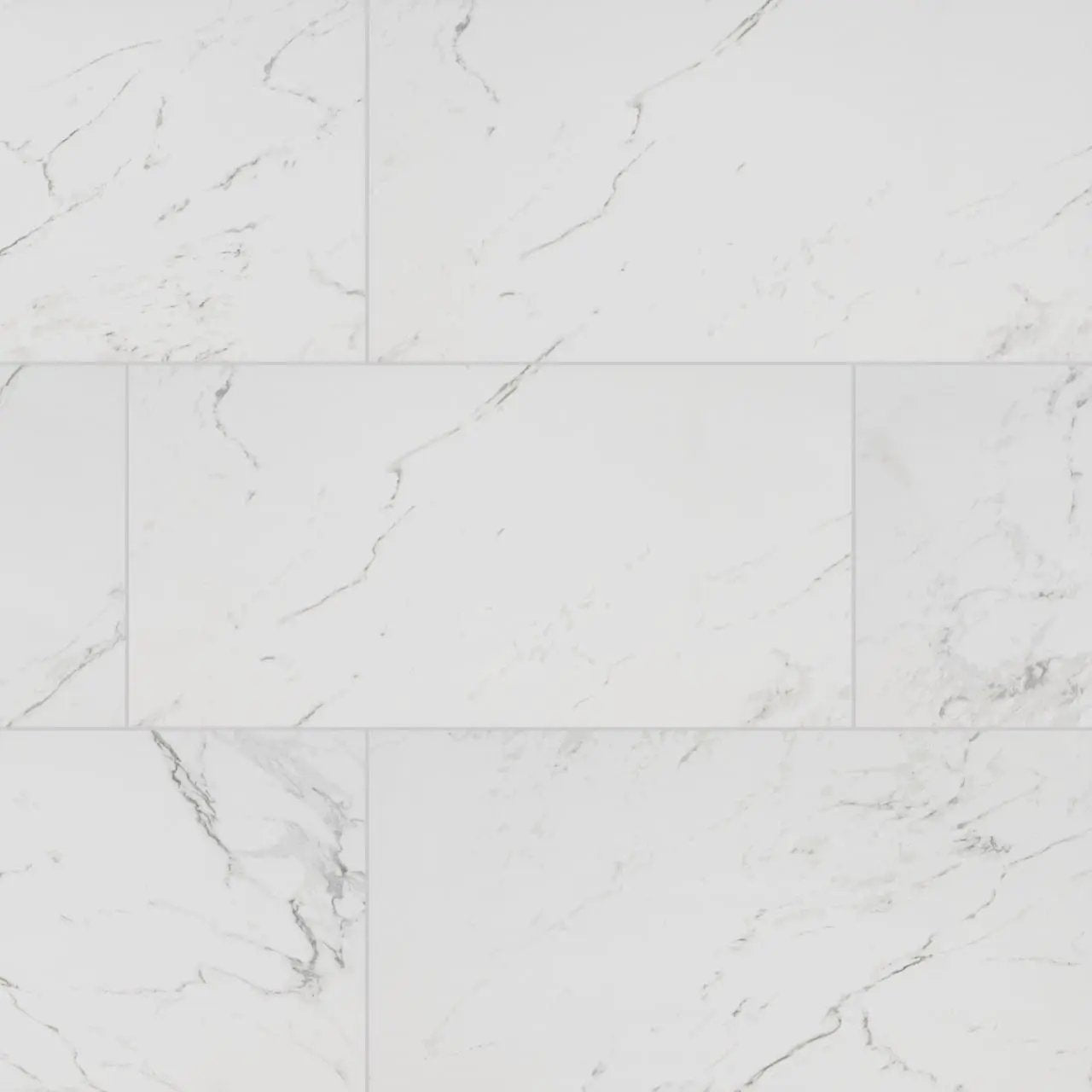 Pietra Carrara Polished Marble Look Porcelain Tiles 12x24 close up
