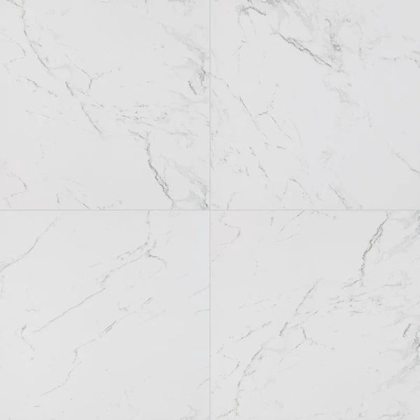Pietra Carrara Polished Marble Look Porcelain Tiles 24x24
