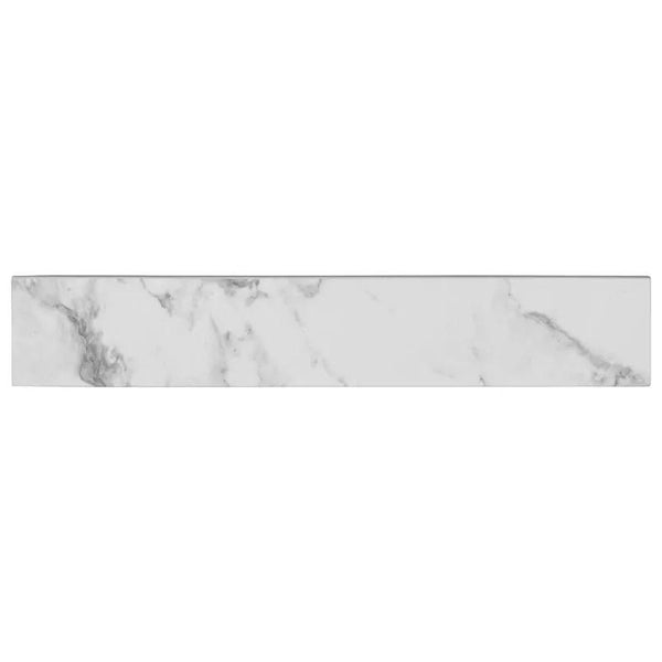 Pietra Statuario Polished Bullnose Marble Look Porcelain Moldings 3x18
