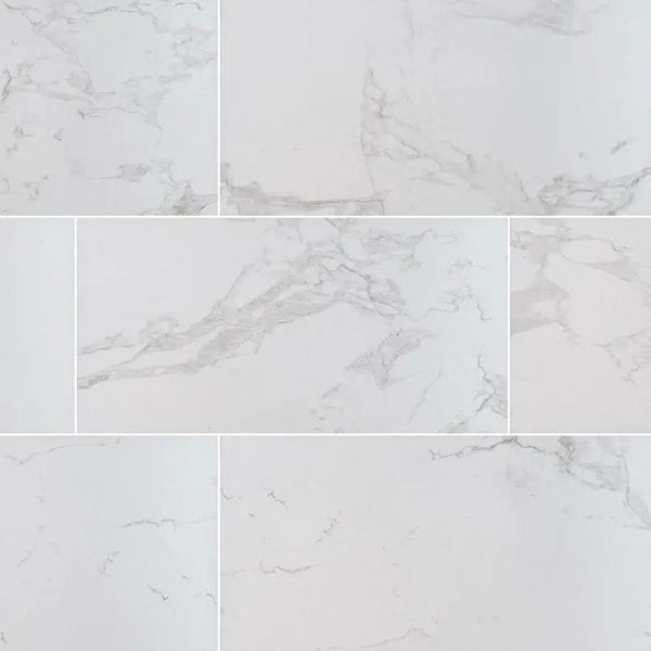 Praia Carrara Polished Porcelain Tiles 24x48