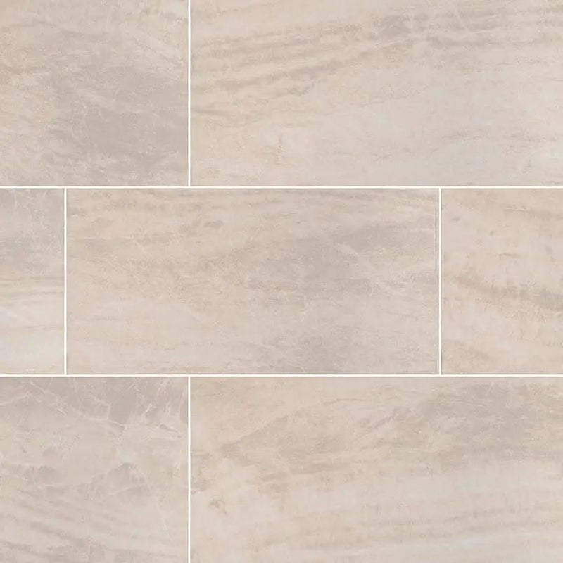 Praia Crema Polished Porcelain Tiles 12x24 close up
