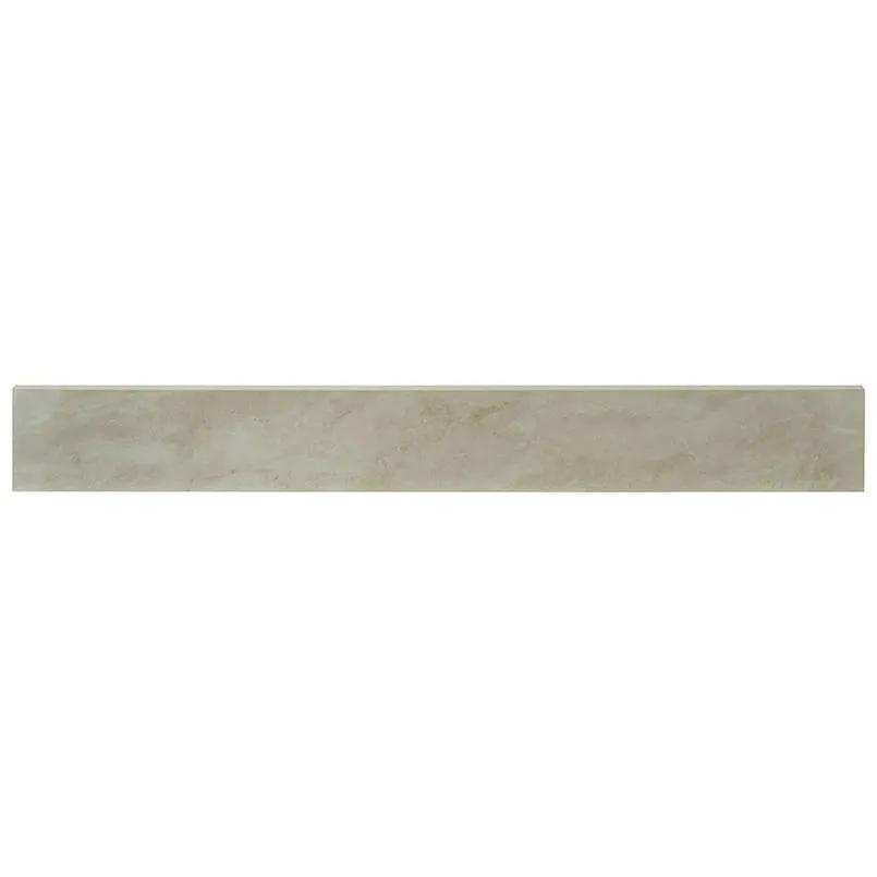 Praia Crema Matte Bullnose Marble Look Porcelain Moldings 3x24 close up