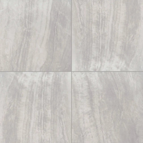Praia Grey Polished Bullnose Marble Look Porcelain Moldings 3x24