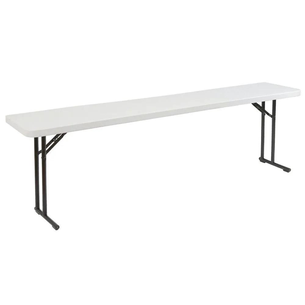 Steel Frame 72-inch Rectangular Gray Plastic Top Folding Table by HomePacific