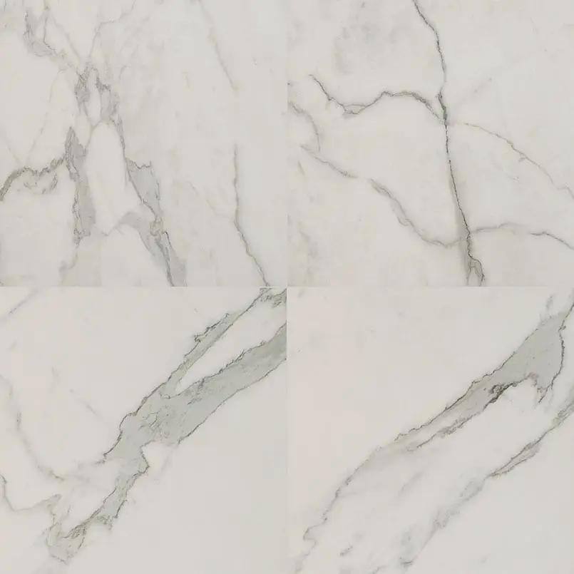 Regallo Calacatta Isla Polished Marble Look Porcelain Tiles 24x24 close up