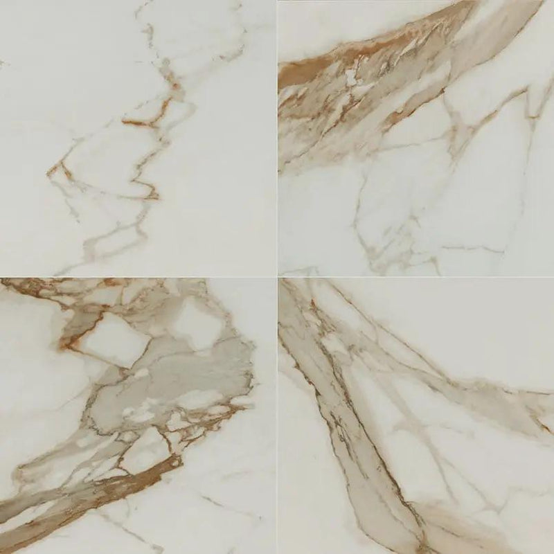 Regallo Calacatta Marbella Matte Marble Look Porcelain Tiles 24x24 close up