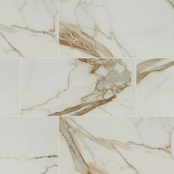 Regallo Calacatta Marbella Matte Marble Look Porcelain Tiles 24x48
