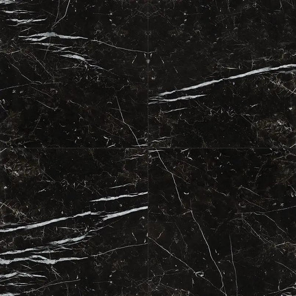 Regallo Marquina Noir Polished Marble Look Porcelain Tiles 24x24