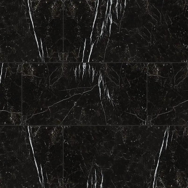 Regallo Marquina Noir Polished Marble Look Porcelain Tiles 24x48