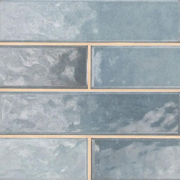 Renzo Denim Ceramic Tile 3x12 Glossy Mosaics