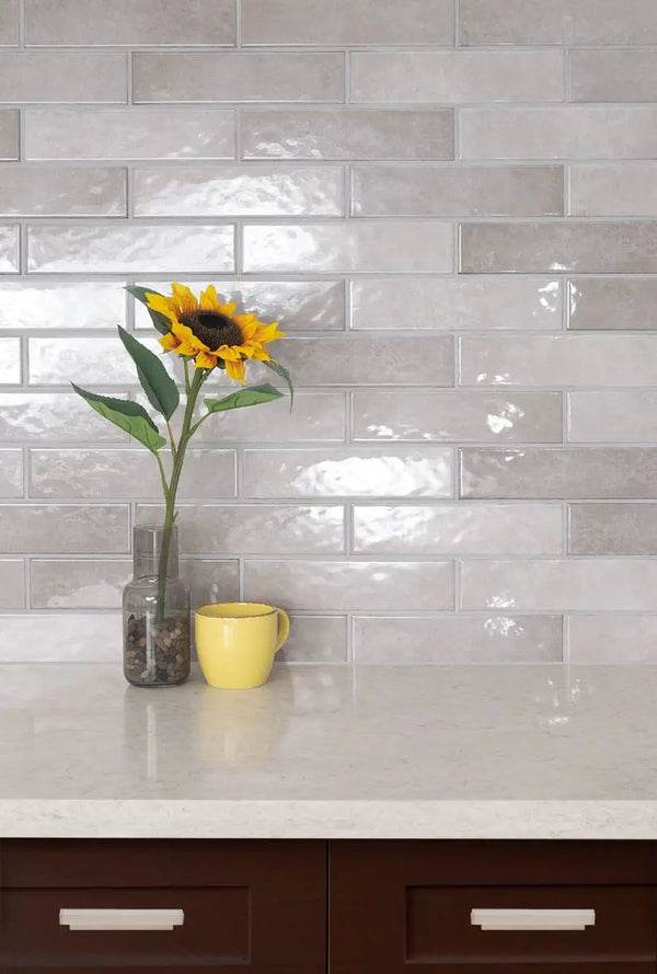 Renzo Sterling 3x12 Tile Glossy Picket Ceramic Mosaics 2.5x13, photo 2 of 5