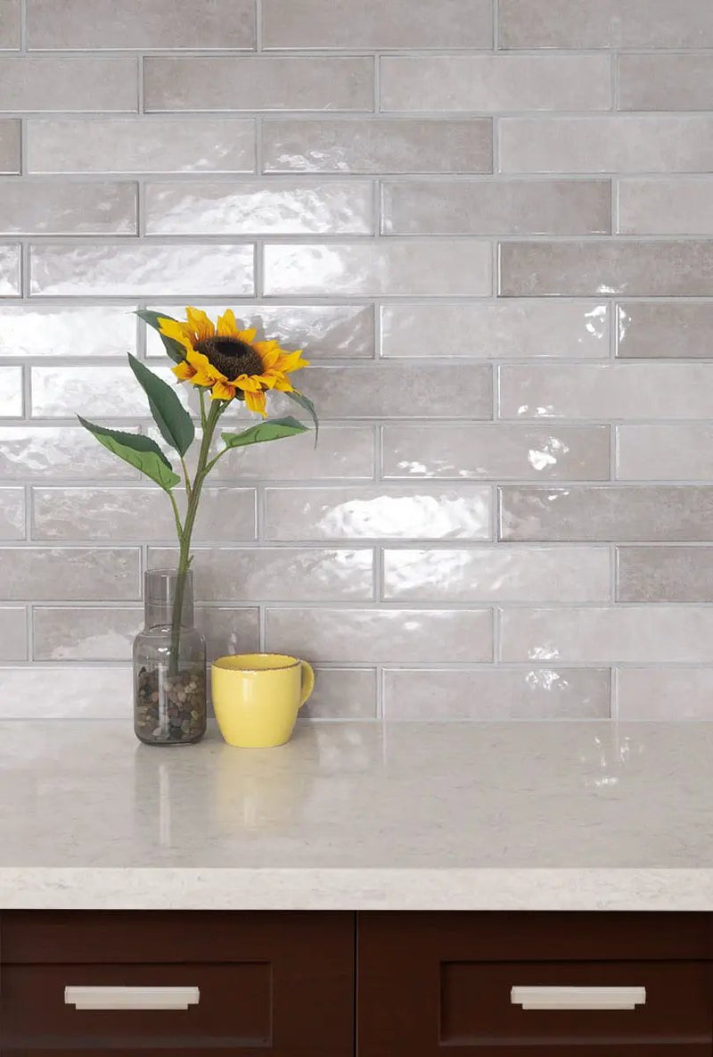 Renzo Sterling 3x12 Tile Glossy Picket Ceramic Mosaics 2.5x13 by MSI Surfaces