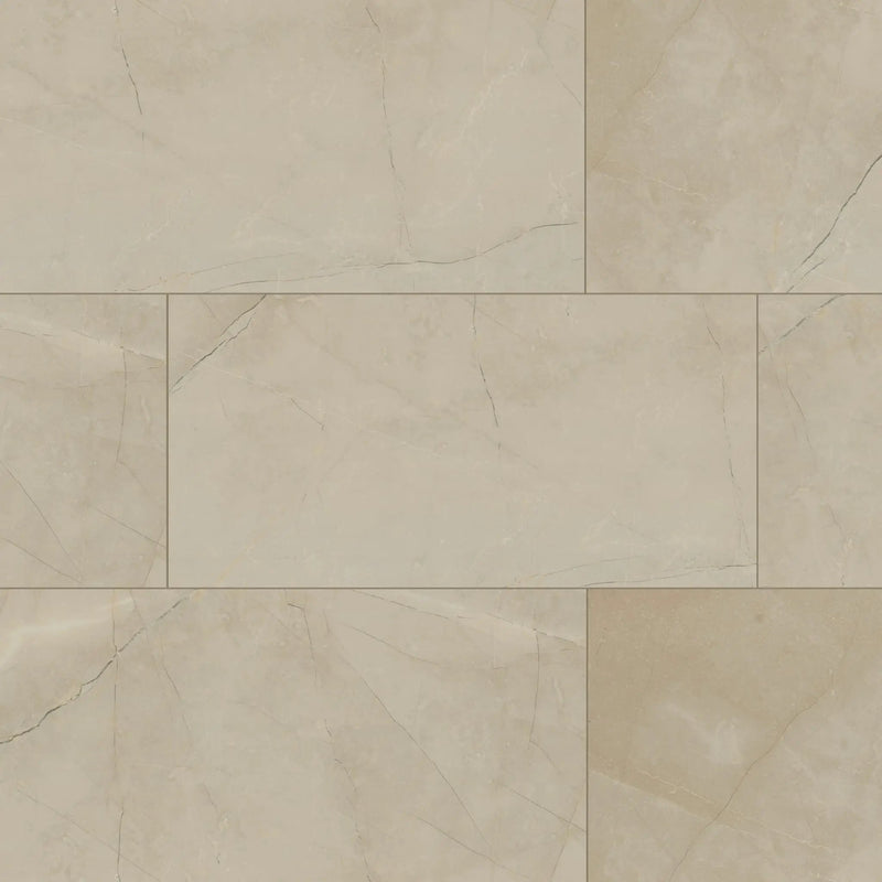 Sande Cream Matte Marble Look Porcelain Tiles 12x24 close up