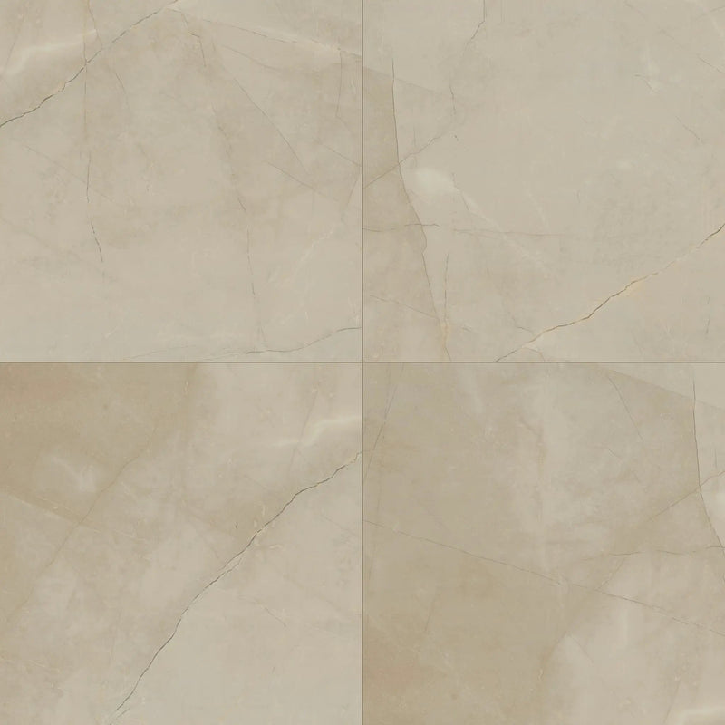 Sande Cream Matte Marble Look Porcelain Tiles 24x24 close up