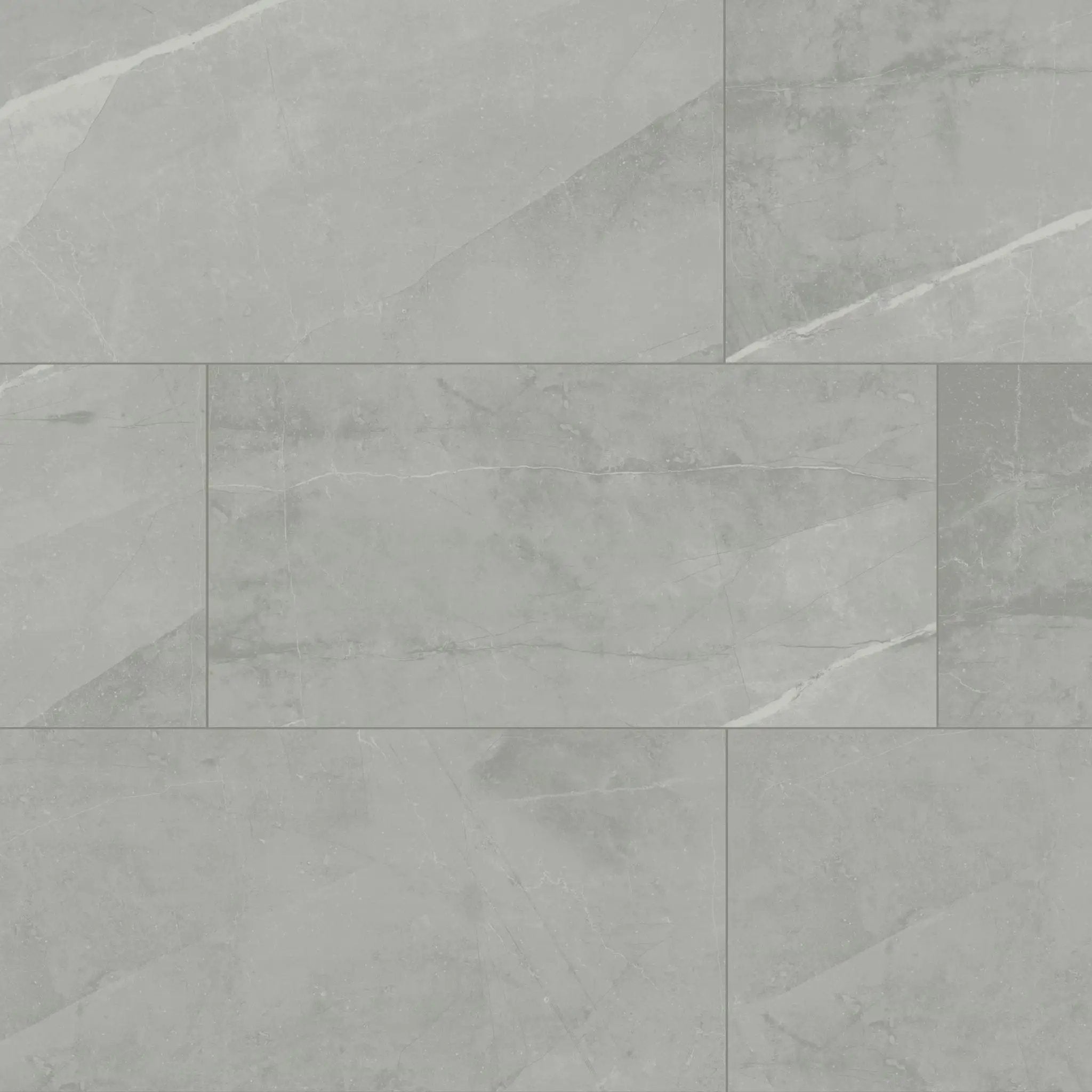 Sande Grey Polished Marble Look Porcelain Tiles 12x24 close up
