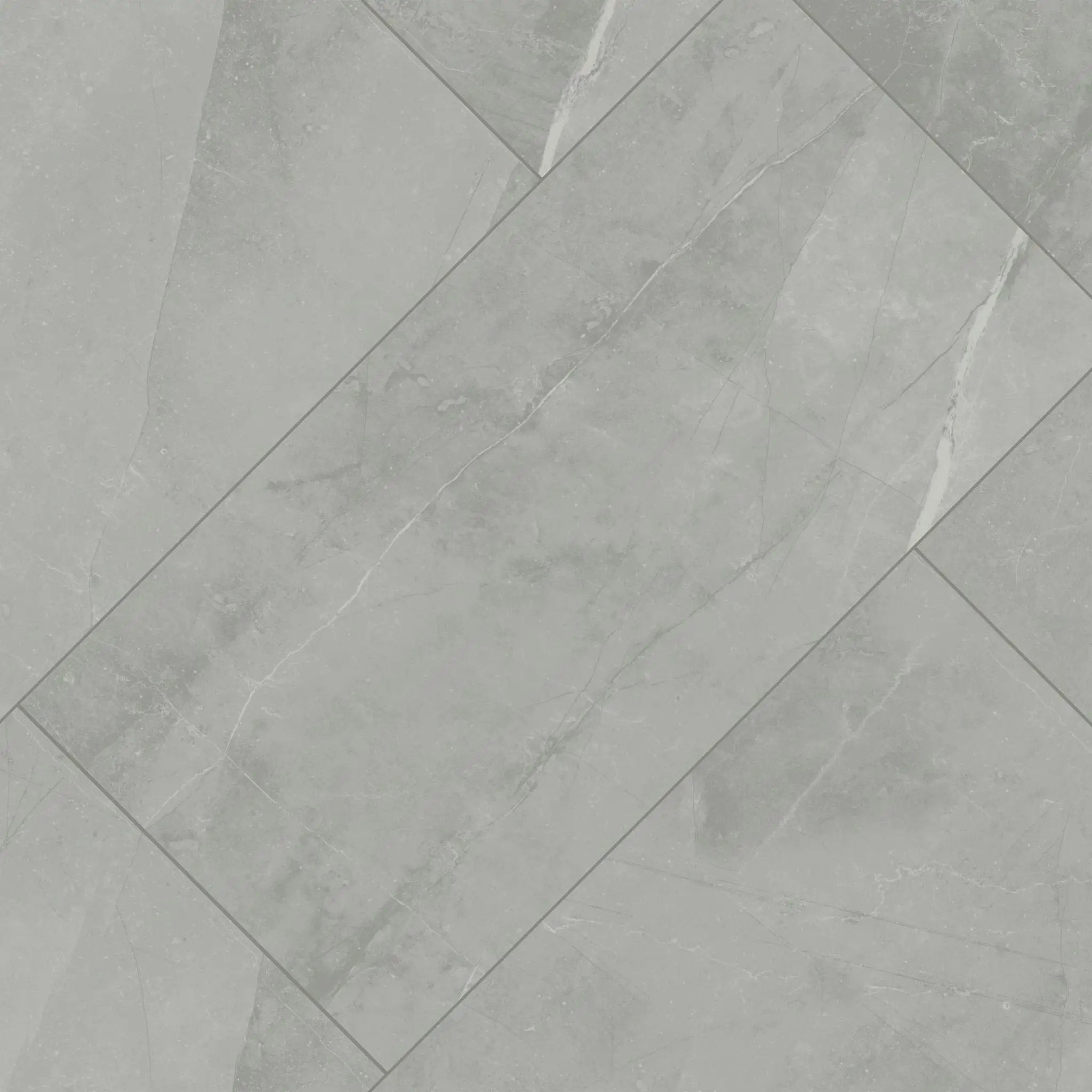 Sande Grey Matte Marble Look Porcelain Tiles 24x24 angled view