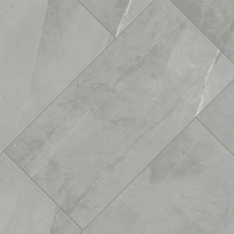 Sande Grey Matte Marble Look Porcelain Mosaics 2x2 angled view