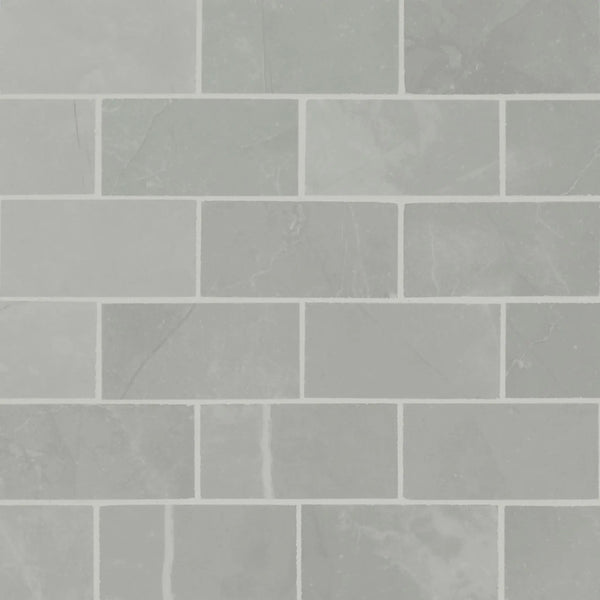 Sande Grey Polished Marble Look Porcelain Mosaics 2x4