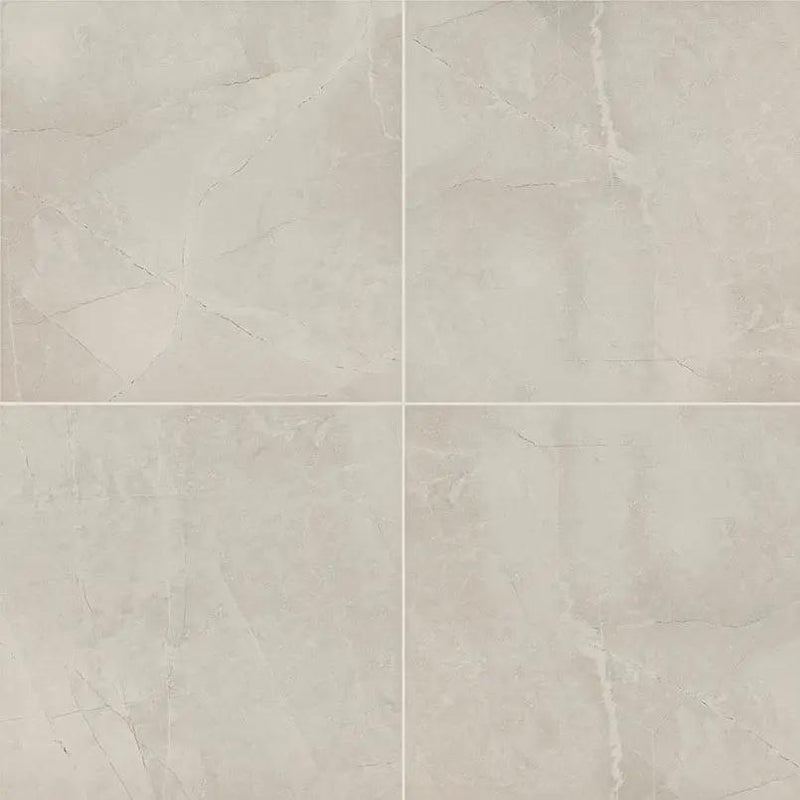 Sande Ivory Polished Marble Look Porcelain Tiles 24x24 close up