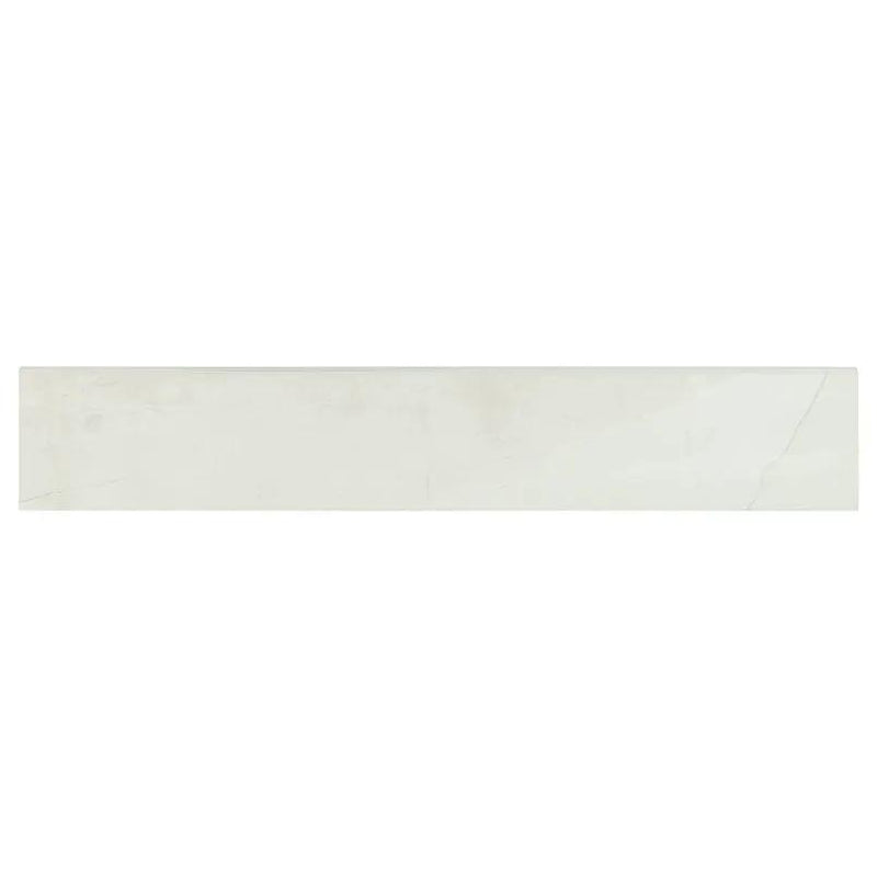 Sande Ivory Polished Bullnose Marble Look Porcelain Moldings 3x18 close up