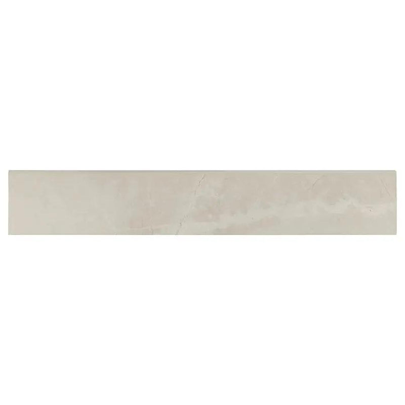 Sande Ivory Matte Bullnose Marble Look Porcelain Moldings 3x18 close up
