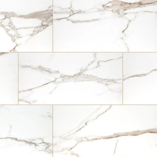 Savoy Crema Matte Marble Look Porcelain Tiles 12x24
